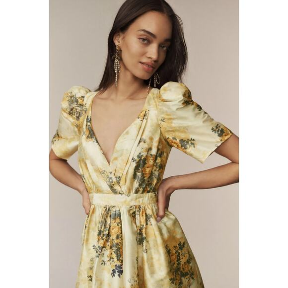 BHLDN Aurora Puff-Sleeve Taffeta Maxi Dress - Picture 2 of 8